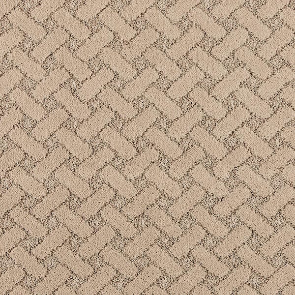 Sharp Perception Elegant Beige 37 oz. Polyester Pattern Installed Carpet