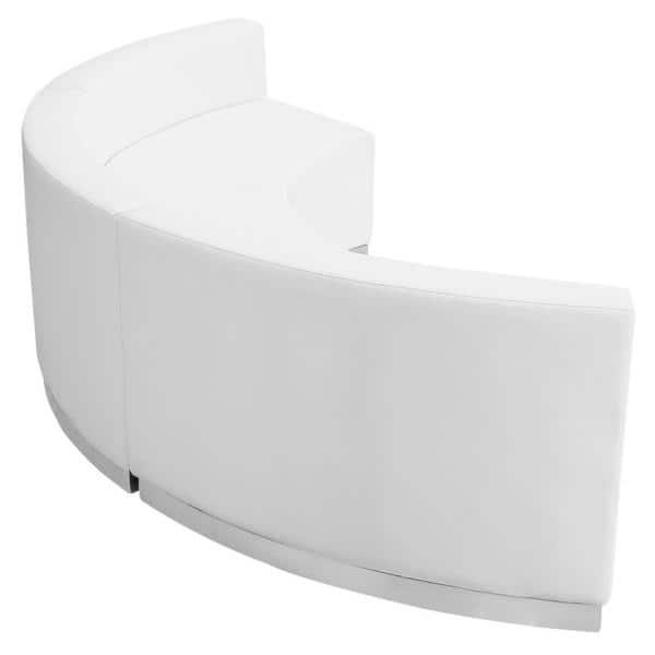 White Faux Leather 3-Piece Reception Seating Set with Wood Frame