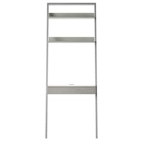 30 in. Rectangular Fairfox Oak Wood 2-Shelves Ladder Desk with Power