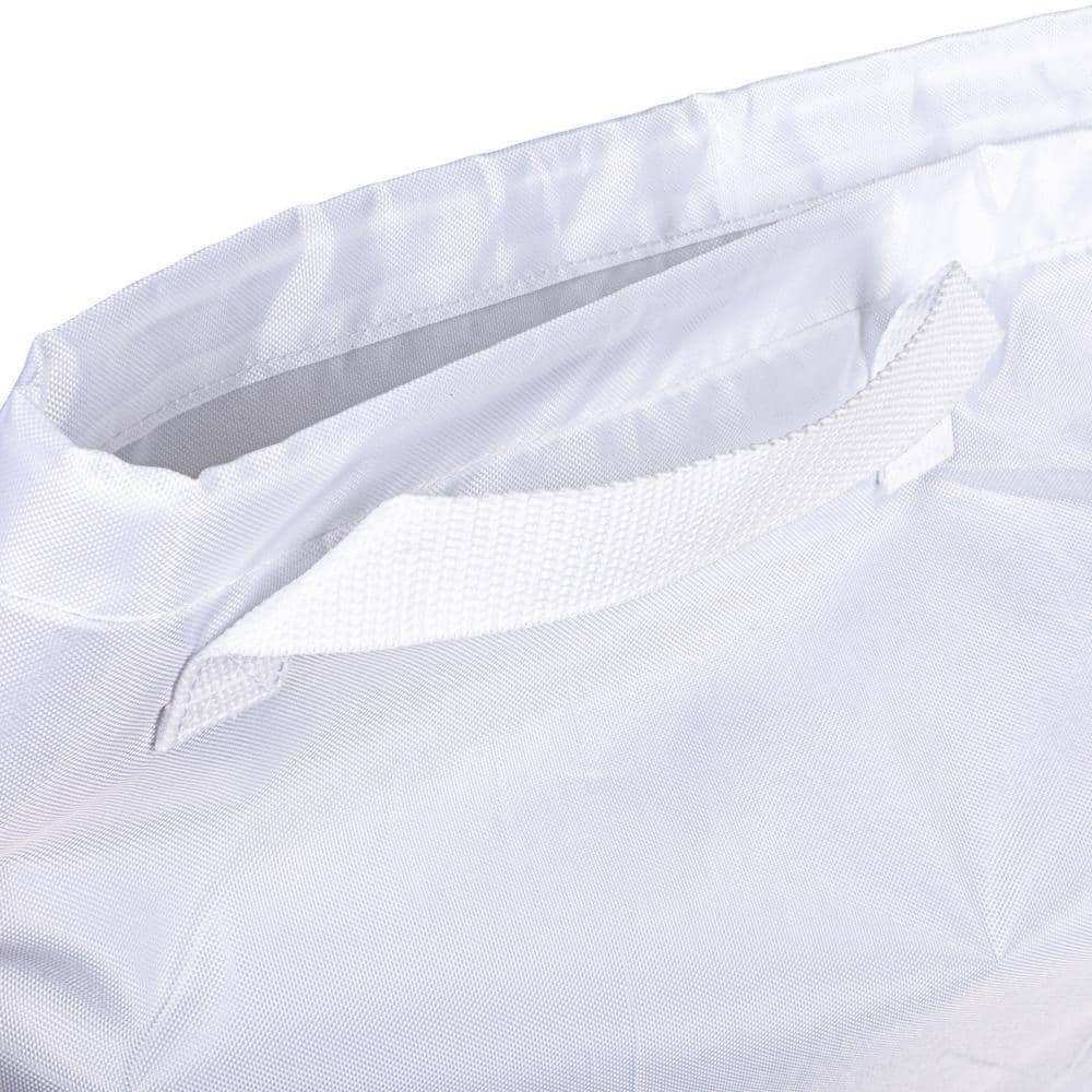 White Wood Laundry Sorter Cabinet with Drawstring Bags