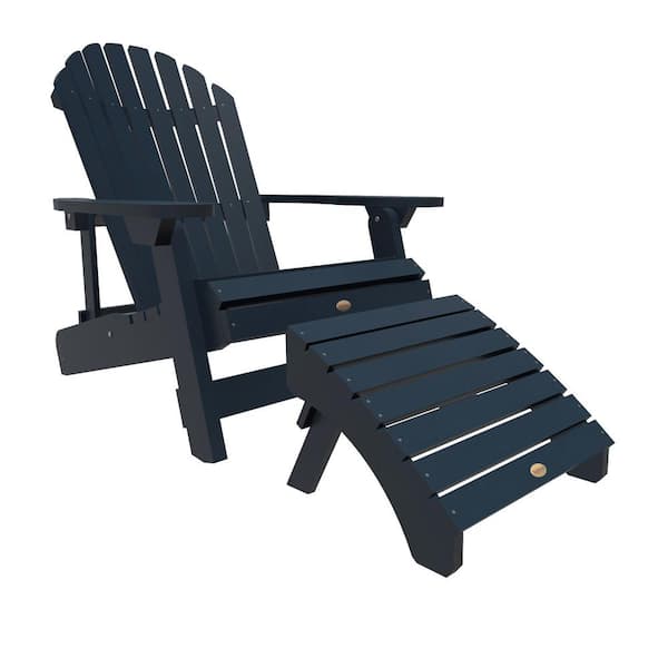 Highwood King Hamilton Federal Blue 2-Piece Recycled Plastic Outdoor Seating Set