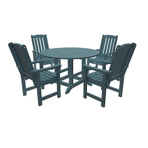 Lehigh Nantucket Blue 5-Piece Recycled Plastic Round Outdoor Dining Set