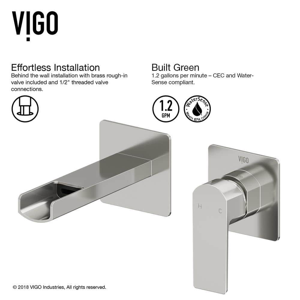 Modern Contemporary Black Nickel Wall Mounted Bathroom Faucet