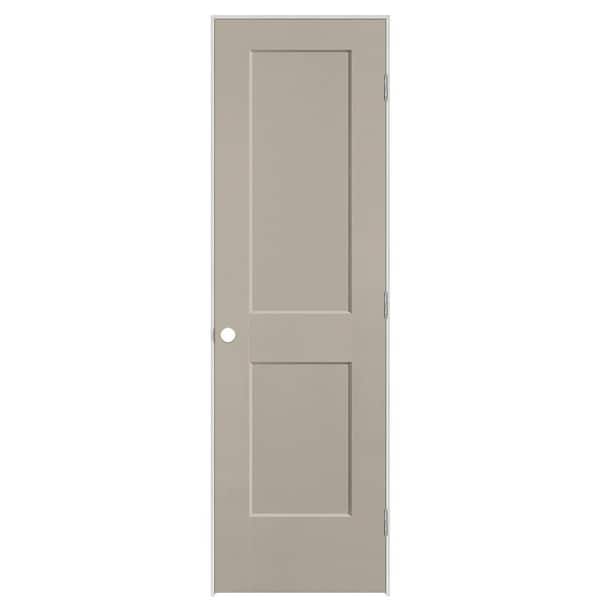Masonite 24 in. x 80 in. 2-Panel Logan Left-Hand Hollow Core Smoked Tan Molded Composite Single Prehung Interior Door