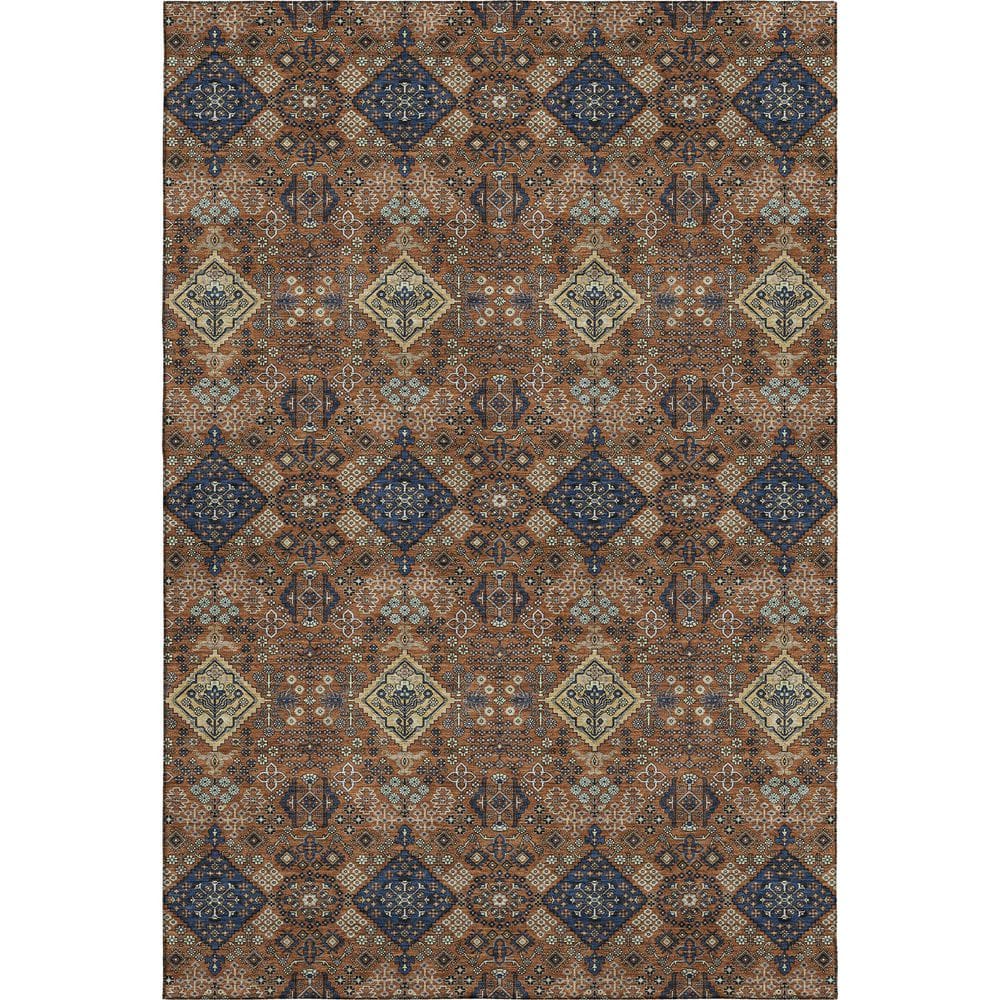 Mayfield Premium Machine Washable Abstract AMF2477 Paprika 5 ft. x 7 ft. 6 in. Area Rug price history on PriceWatchPro