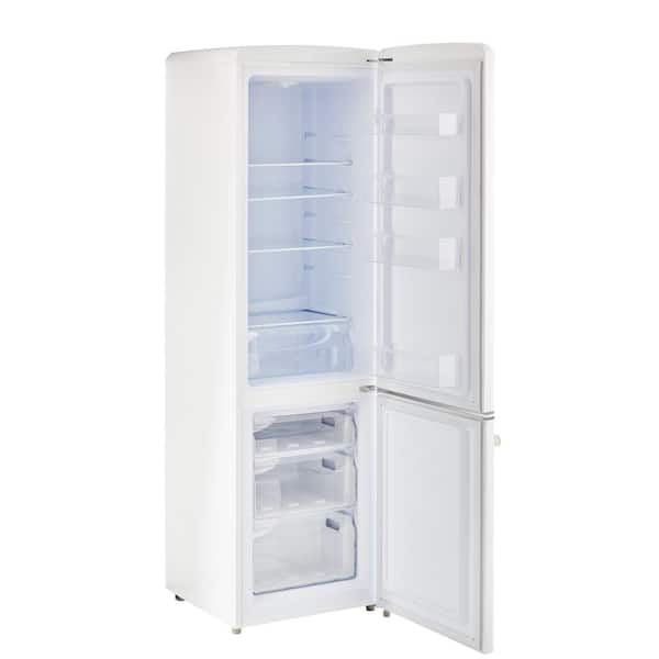 Unique UGP275LWAC Classic Retro Series 22 Inch Marshmallow White Counter  Depth Bottom Freezer Refrigerator
