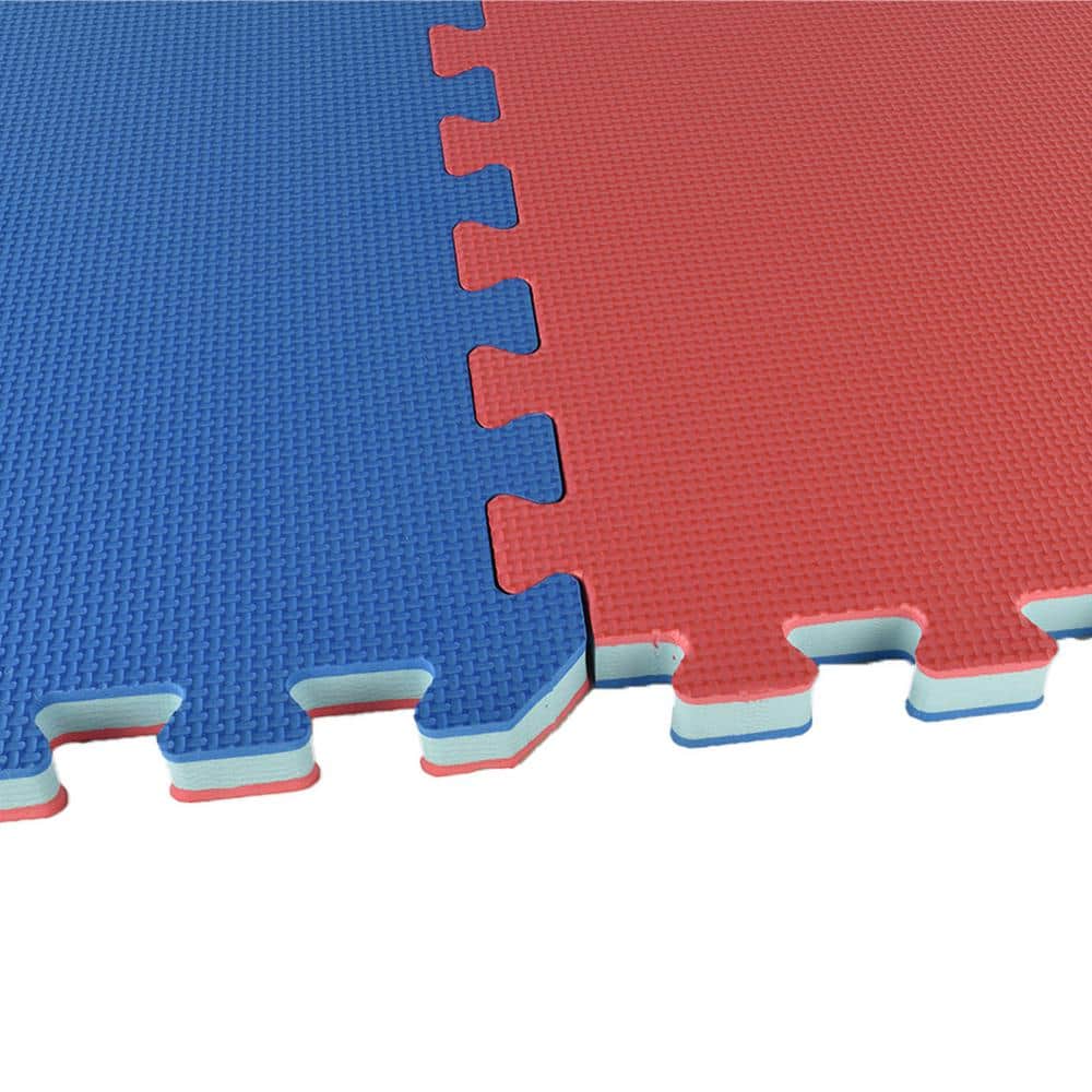Red and Blue Reversible Interlocking Foam Mat 24x24 Inch