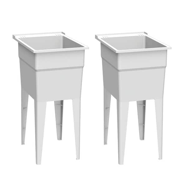 RUGGED TUB 18 in. x 24 in. Polypropylene White Laundry Sink (Pack of 2)
