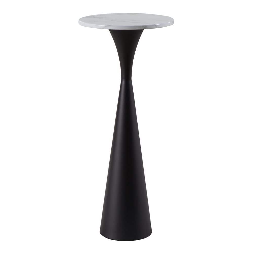 Gemma 9.5 in. Black Metal Round Faux Marble End Table price history on PriceWatchPro