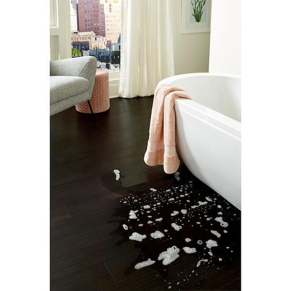 Take Home Sample - 5.12 in. W Dark Night Waterproof Engineered Bamboo Flooring