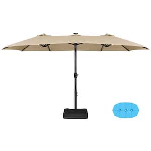 15 ft. Twin Patio Parasol Triple-size Outdoor Umbrella