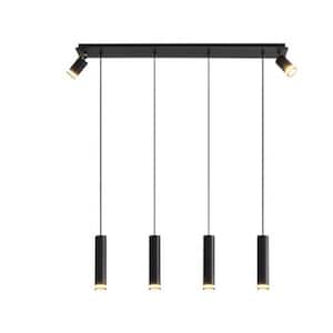 6-Light Matte Black Kitchen Island Pendant Light, No Bulbs Included