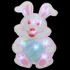 14 in. Battery Operated LED Lighted Easter Bunny Window Silhouette