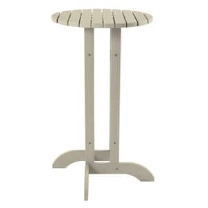 Whitewash 24 in. Recycled Plastic Round Bar Dining Table