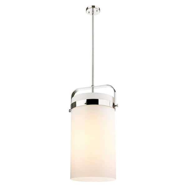 Pilaster 100-Watt 4-Light Polished Nickel Shaded Mini Pendant Light with Painted Glass Shade