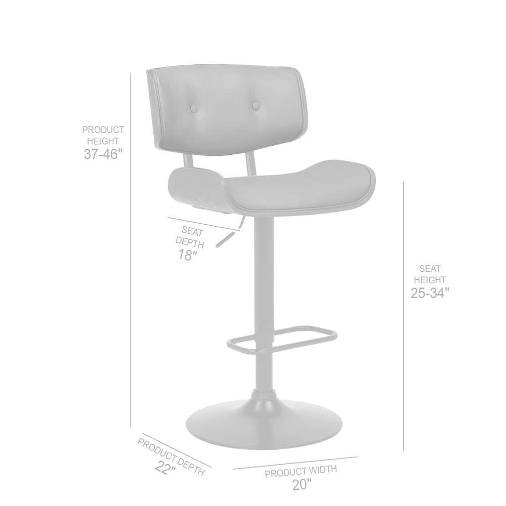 Mid-Century Modern Cream & Black Swivel Adjustable Barstool