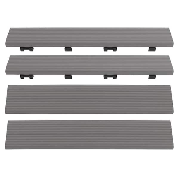 1/6 ft. x 1 ft. Quick Deck Composite Deck Tile Straight Fascia in Westminster Gray (4-Pieces/Box)