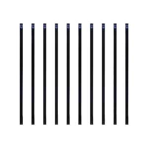 1/2 in. x 1 in. x 38 in. Black Galvanized Steel Rectangle Fence Rail Balusters (10-Pack)