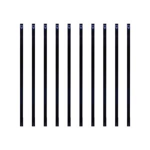 1/2 in. x 1 in. x 32 in. Black Galvanized Steel Rectangular Fence Rail Balusters (10-Pack)
