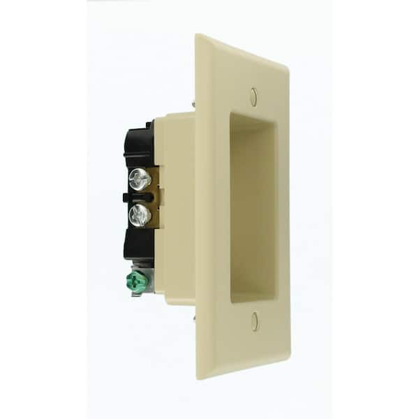 Residential Grade with Screws Mounted to Housing Leviton 689-E 15 Amp 1-Gang Recessed Duplex Receptacle 6-Pack Black with Screwless Wallplates