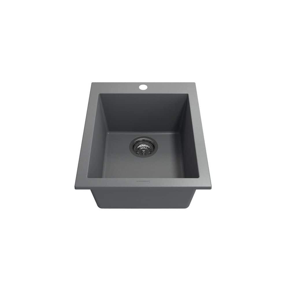 Concrete Gray Granite Single Bowl Bar Sink