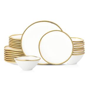 Akoya 24-Piece White Porcelain Dinnerware Set (Service for 8)