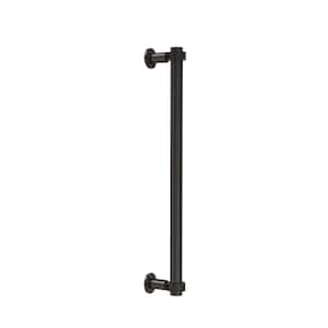 Contemporary 18 in. Back to Back Shower Door Pull with Dotted Accent in Oil Rubbed Bronze