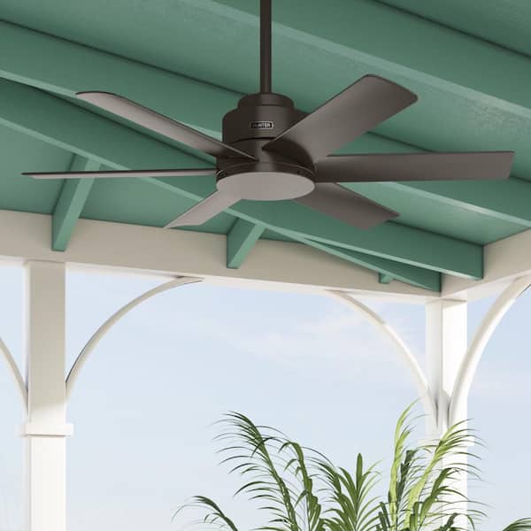 Hunter Kennicott 44 in. Indoor/Outdoor Premier Bronze Ceiling Fan with Wall Control For Patios or Bedrooms