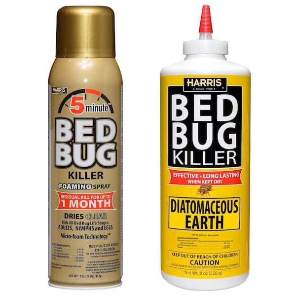 16 oz. 5-Minute Bed Bug Insect Killer Foaming Spray and 8 oz. Diatomaceous Earth Bed Bug Killer Value Pack