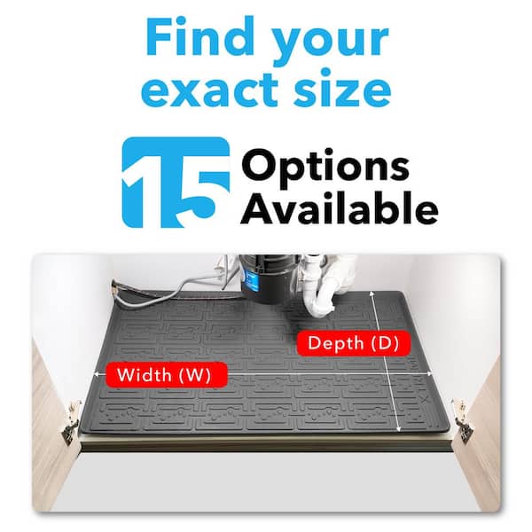 Xtreme Mats - 34 in. x 22 in. Beige Kitchen Depth Under Sink Cabinet Mat Drip Tray Shelf Liner