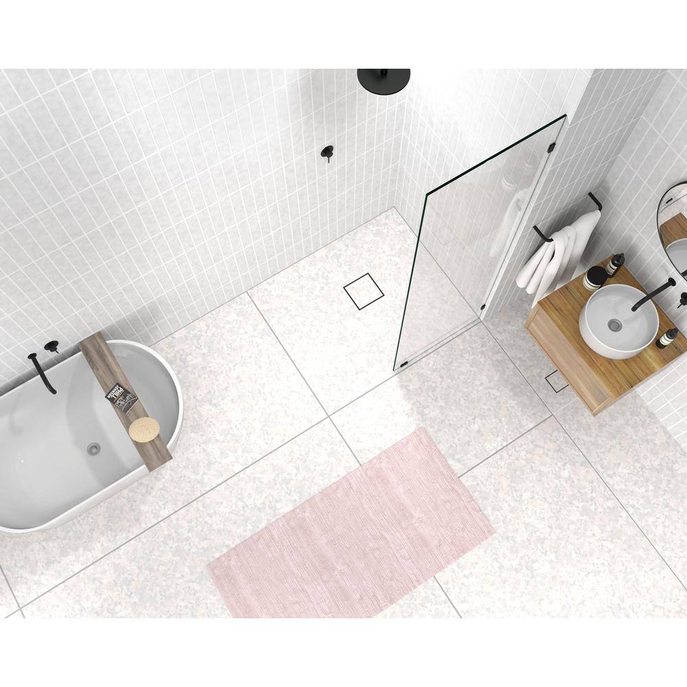 Vela 78" Frameless Matte Black Glass Shower Panel