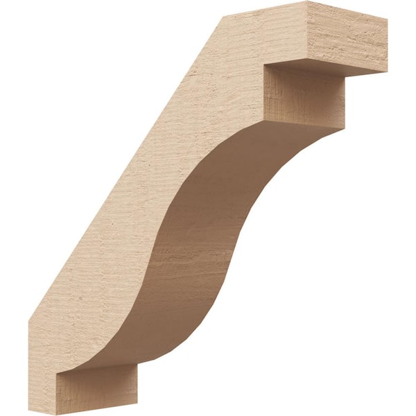 Ekena Millwork 3 in. x 10 in. x 10 in. Copenhagen Rough Cedar Woodgrain Timberthane Polyurethane Knee Brace, Primed