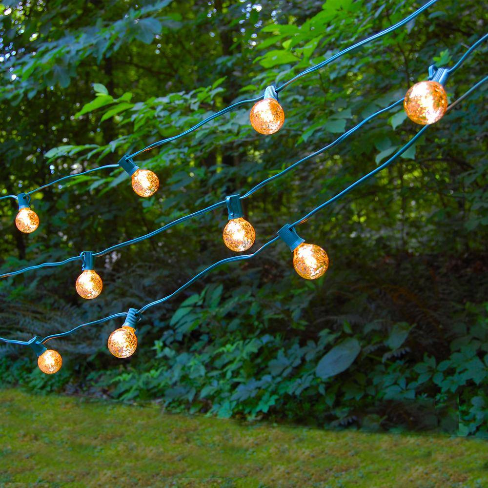 25ft Gold Mercury Globe Outdoor String Lights