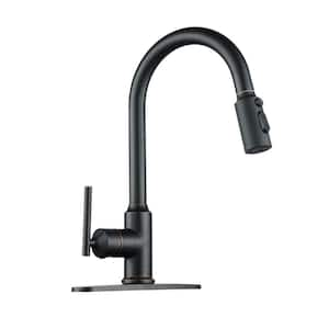 3-Mode Single Handle Pull Down Sprayer Kitchen Faucet with TurboSpray and FastMount in Stainless Steel Oil Rubbed Bronze