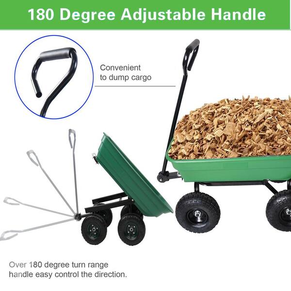 2.5 cu. ft. Green Metal Folding Garden Cart, car Poly Garden 2.5 cu. ft. Green Metal Folding Garden Cart, car Poly Garden