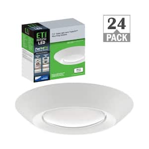 5 in./6 in. 14-Watt 3000K Soft White Integrated LED Recessed Trim Disk Light 1000 Lumens Mount into Recessed (24-Pack)