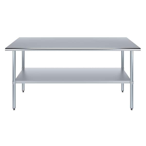 AMGOOD 24 in. x 72 in. Stainless Steel Kitchen Utility Table with