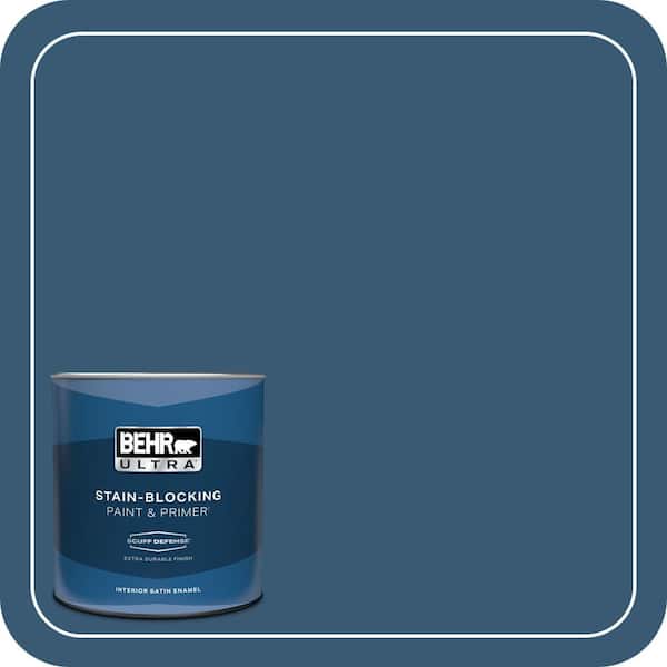BEHR ULTRA 1 qt. #M500-6 Express Blue Extra Durable Satin Enamel Interior Paint & Primer