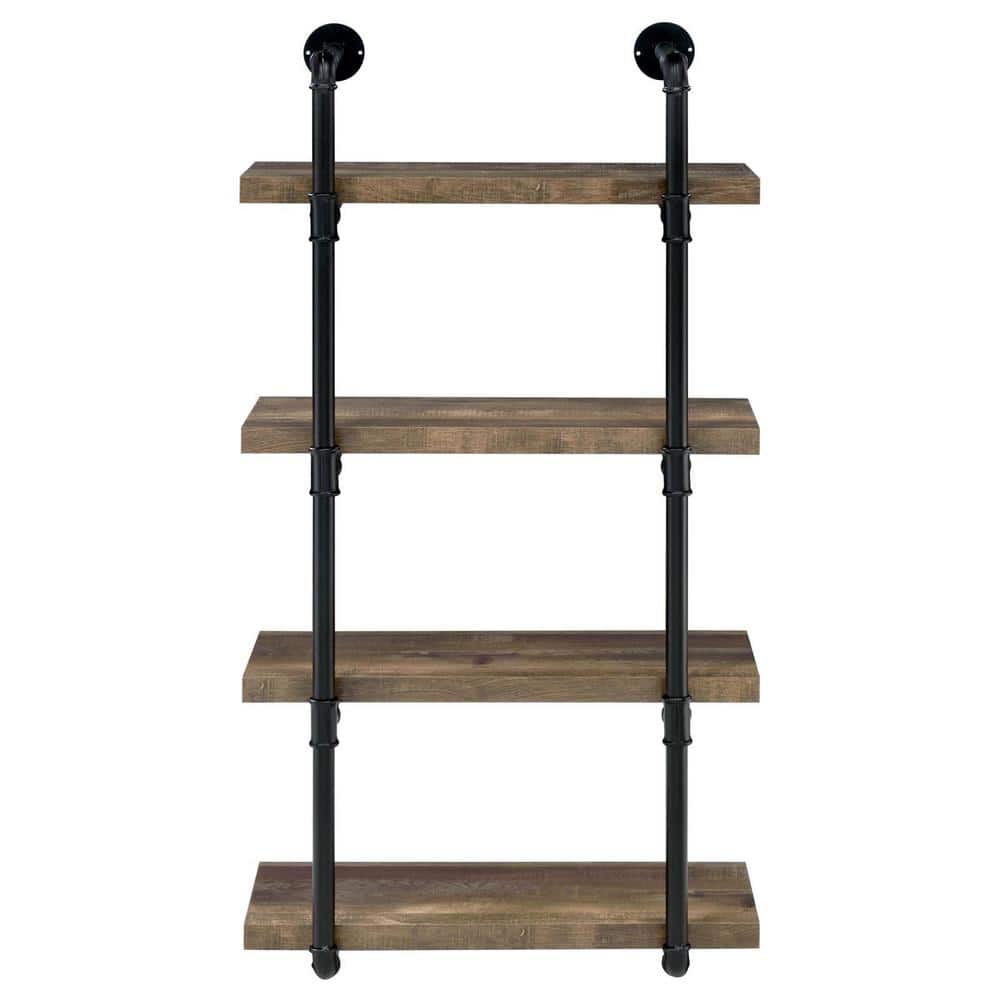 23.50 in. W x 11.50 in. D Brown Particle Board 4-Tier Decorative Wall Shelf