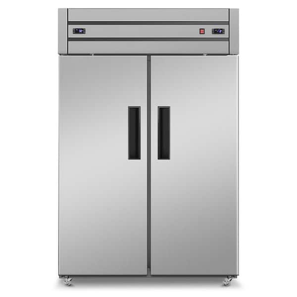47.24 in. W 35 cu. ft. Commercial Refrigerator and Freezer combo with 4-Casters and Safety Door Lock in Stainless Steel