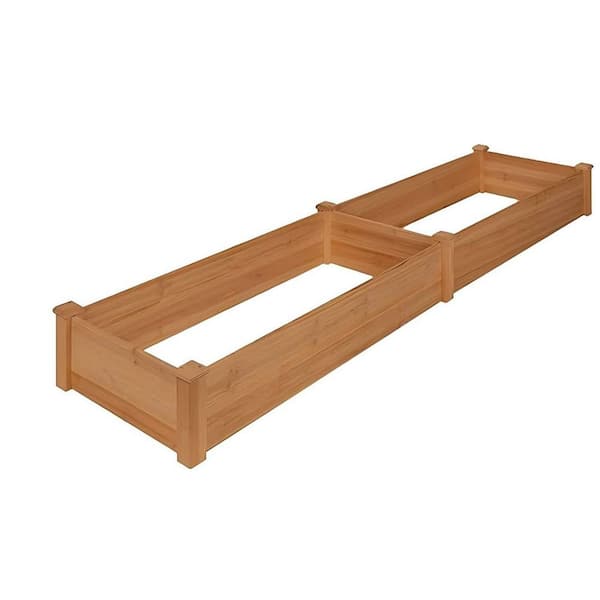 96 in. x 24 in. x 10 in. Brown Wood Raised Bed Planter