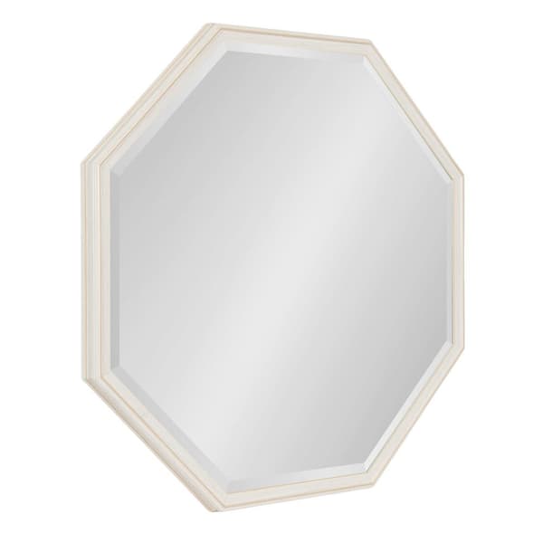 Kate and Laurel Oakhurst 28.00 in. W x 28.00 in. H White Octagon Traditional Framed Decorative Wall Mirror