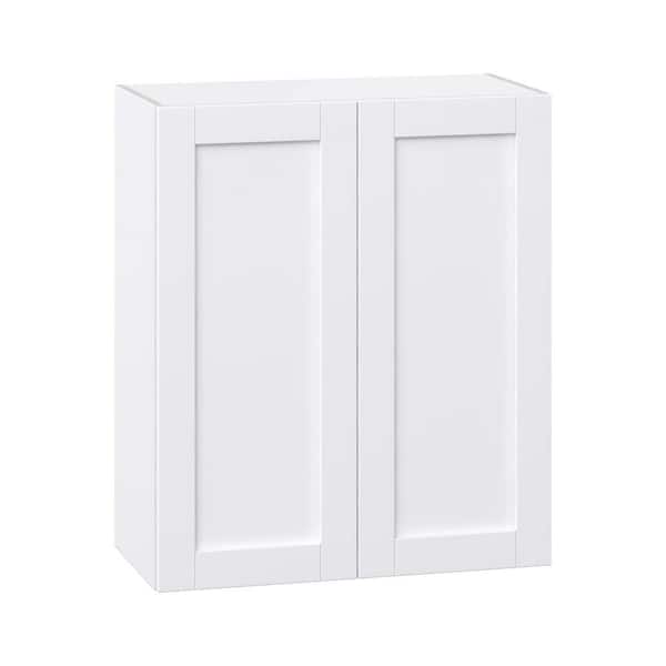 Milton 30 in. W x 14 in. D x 35 in. H Assembled Shaker Wall Kitchen Cabinet in Bright White