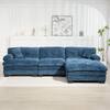 anpport Modern 120.87 in. Pillow Top Arm Chenille L-Shaped Modular Sofa in Blue ZYJ00098