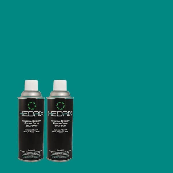 Hedrix 11 oz. Match of 500B-7 Tucson Teal Semi-Gloss Custom Spray Paint (2-Pack)