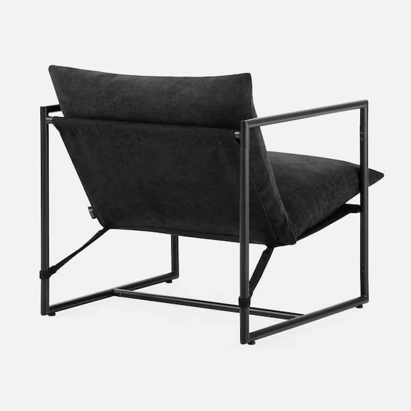 Zinus Ashton Black Metal and Upholstered Sling Accent Chair Zinus Ashton Black Metal and Upholstered Sling Accent Chair
