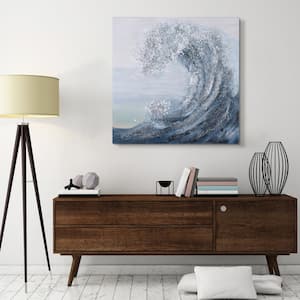"Crystal Wave" Textured Metallic Hand Painted by Martin Edwards Canvas Wall Art