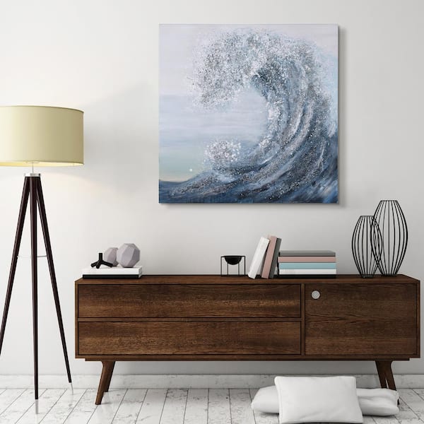 Empire Art Direct "Crystal Wave" Textured Metallic Hand Painted by Martin Edwards Canvas Wall Art