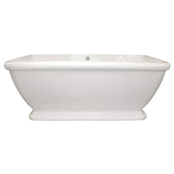 Hydro Systems Rockwell 5.5 ft. Acrylic Flat Bottom Freestanding Air Bath Bathtub in Biscuit