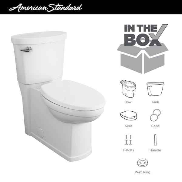 American Standard - Cadet 3 Decor Tall Height 2-Piece 1.28 GPF Single Flush Elongated Toilet with Seat in White, Seat Included
